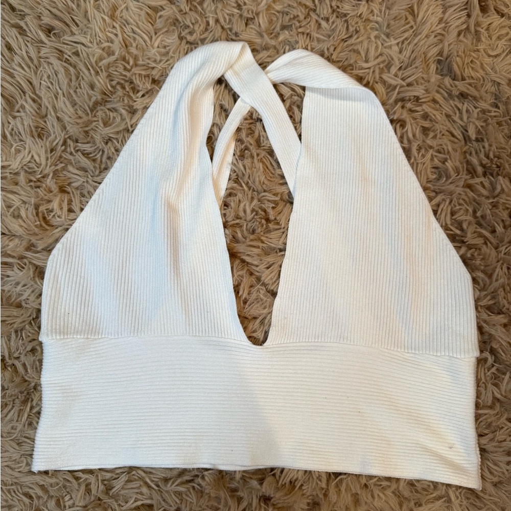 Garage Knit White Crossover Tank Top size XL